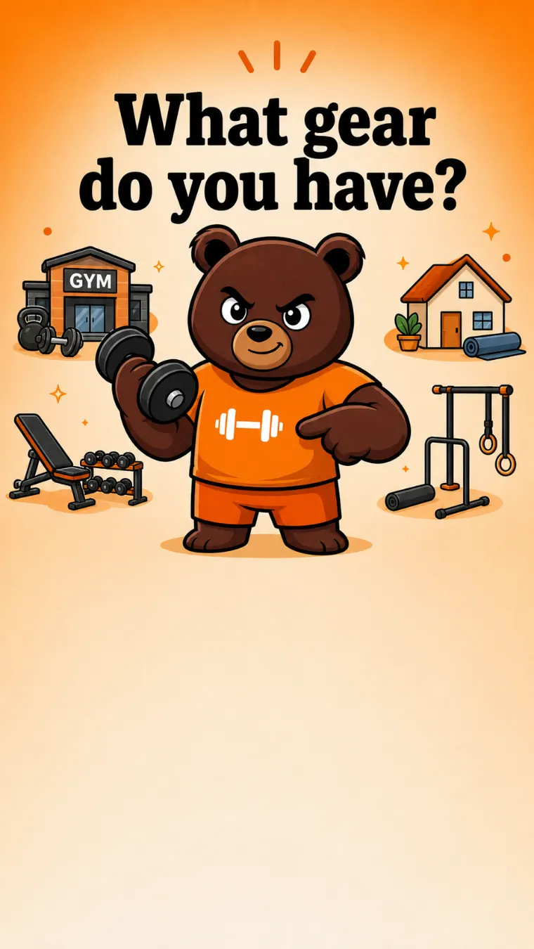 Choose your available workout equipment