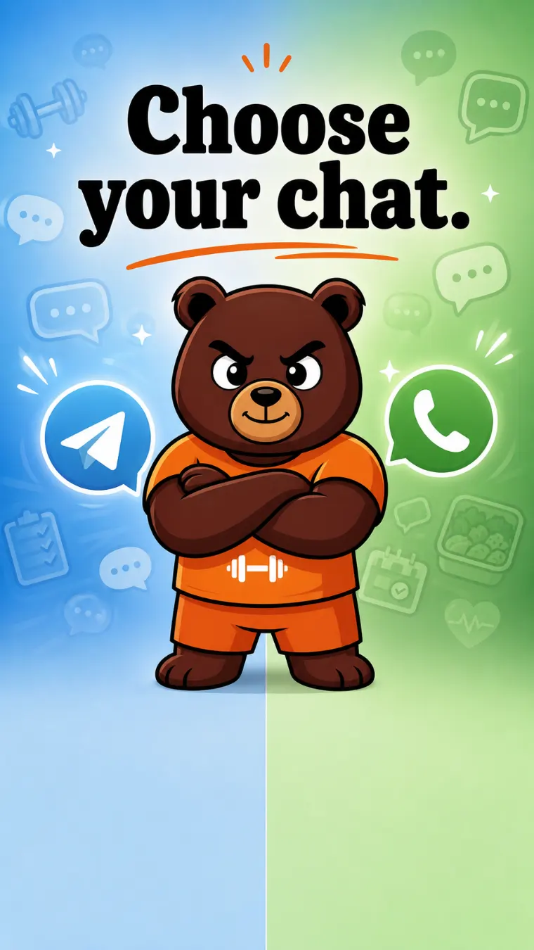 Choose Telegram or WhatsApp to talk with Grump